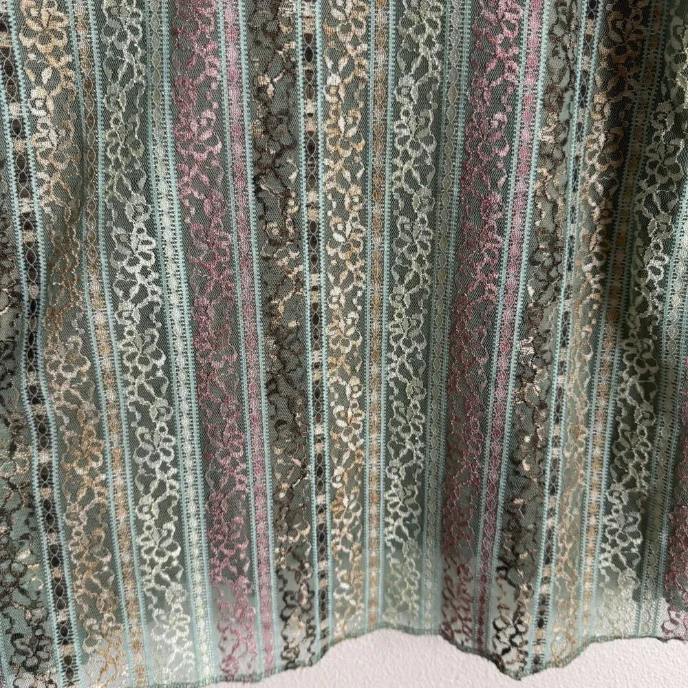 Vtg 90s‎ Lace Top Womens Large Pastel Pink Blue Phoebe Friends Festival Boho USA - Picture 6 of 16